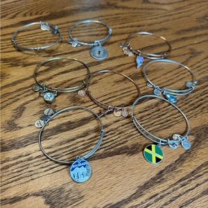 Charming Silver and Gold Bangle Set